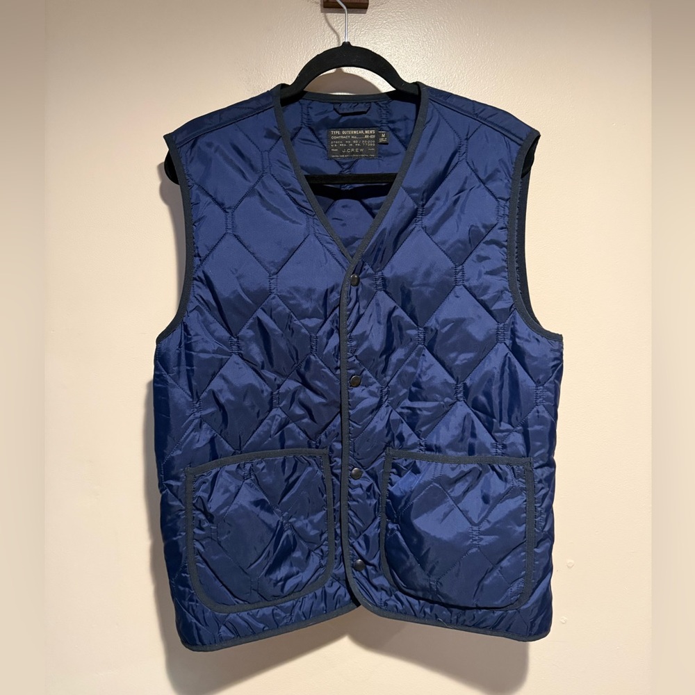 J. Crew Navy Quilted Vest